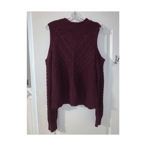 Shoulderless Maroon/Brown Sweater